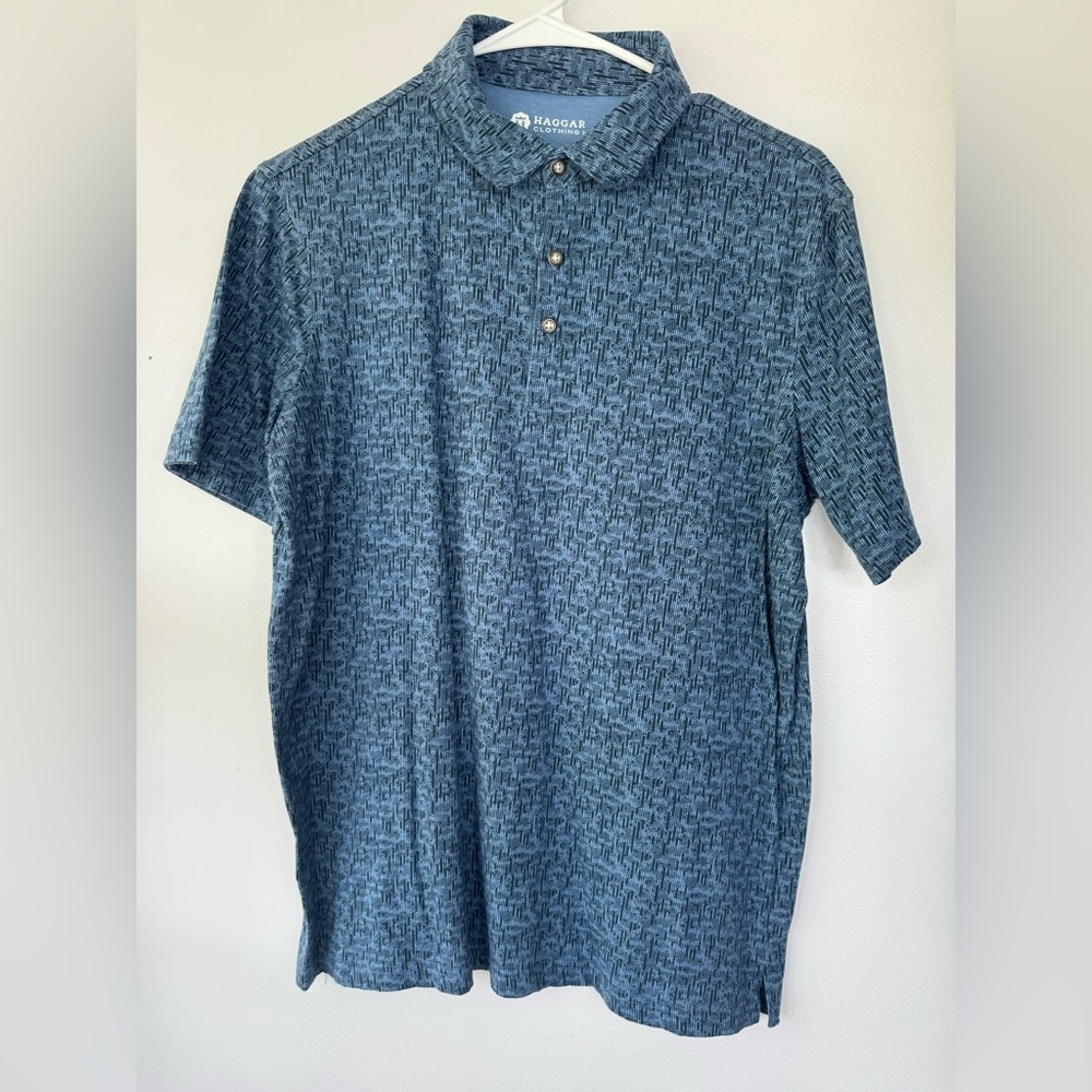 Haggar Blue &‎ Black Polo Shirt